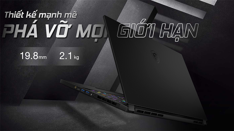 MSI Gaming GS66 (219VN) c&oacute; thiết kế mạnh mẽ, đậm chất gaming